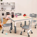 Ensemble table et 4 chaises pour enfants COZONY, table d'activités réglable en hauteur pour tout-petits avec 4 chaises, table de jeux pour activités artistiques et manuelles pour la maison