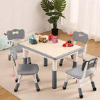 Ensemble table et 4 chaises pour enfants COZONY, table d'activités réglable en hauteur pour tout-petits avec 4 chaises, table de jeux pour activités artistiques et manuelles pour la maison