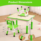 Ensemble table et 4 chaises pour enfants COZONY, table d'activités réglable en hauteur pour tout-petits avec 4 chaises, table de jeux pour activités artistiques et manuelles pour la maison