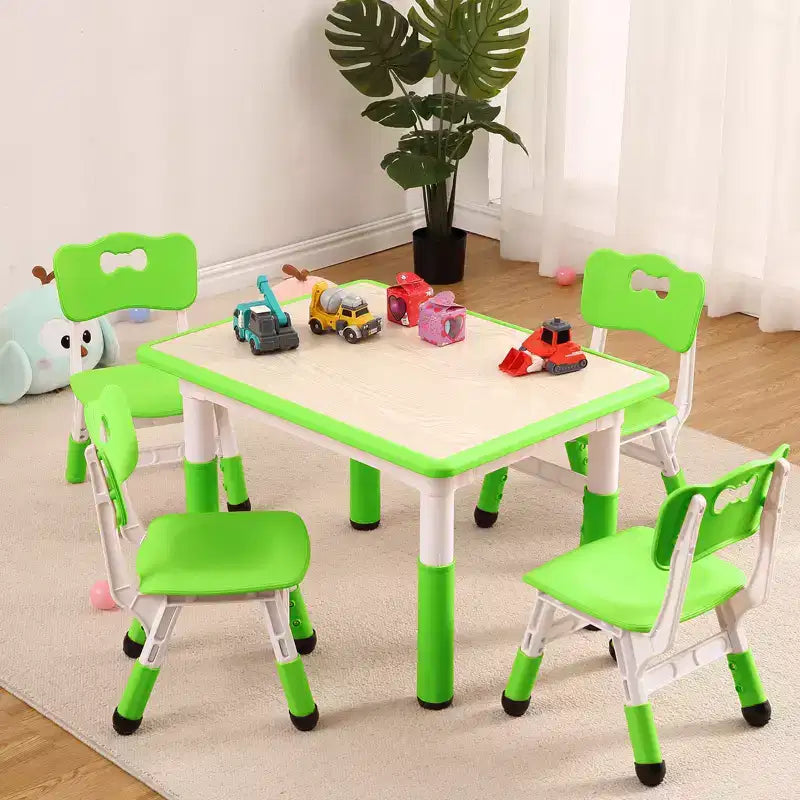 Ensemble table et 4 chaises pour enfants COZONY, table d'activités réglable en hauteur pour tout-petits avec 4 chaises, table de jeux pour activités artistiques et manuelles pour la maison