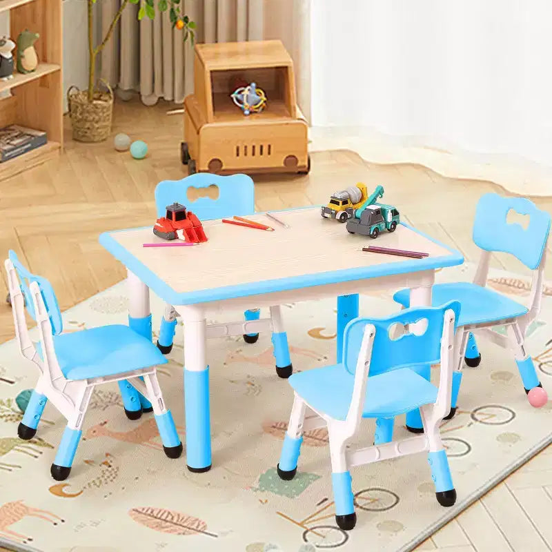 Ensemble table et 4 chaises pour enfants COZONY, table d'activités réglable en hauteur pour tout-petits avec 4 chaises, table de jeux pour activités artistiques et manuelles pour la maison