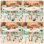 Ensemble table et 4 chaises pour enfants COZONY, table d'activités réglable en hauteur pour tout-petits avec 4 chaises, table de jeux pour activités artistiques et manuelles pour la maison