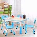 Ensemble table et 4 chaises pour enfants COZONY, table d'activités réglable en hauteur pour tout-petits avec 4 chaises, table de jeux pour activités artistiques et manuelles pour la maison