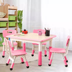 Ensemble table et 4 chaises pour enfants COZONY, table d'activités réglable en hauteur pour tout-petits avec 4 chaises, table de jeux pour activités artistiques et manuelles pour la maison