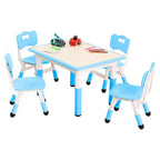 COZONY 5-Piece Kids Table and Chairs Set, Height Adjustable Toddler Activity Table with 4 Chairs , Arts & Crafts Playroom Table for Home