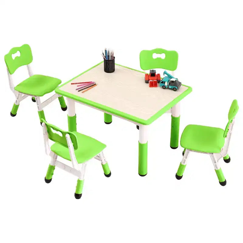 Ensemble table et 4 chaises pour enfants COZONY, table d'activités réglable en hauteur pour tout-petits avec 4 chaises, table de jeux pour activités artistiques et manuelles pour la maison