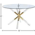 Meridian Furniture, table à manger Mercury acrylique/dorée