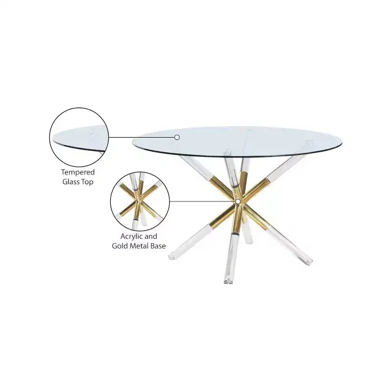Meridian Furniture, table à manger Mercury acrylique/dorée