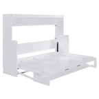 Lit escamotable mural Full/Queen avec vérin hydraulique, lit mural pliant en bois avec bureau pour chambre d'amis ou bureau