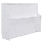 Lit escamotable mural Full/Queen avec vérin hydraulique, lit mural pliant en bois avec bureau pour chambre d'amis ou bureau