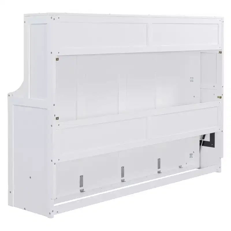 Lit escamotable mural Full/Queen avec vérin hydraulique, lit mural pliant en bois avec bureau pour chambre d'amis ou bureau