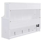 Lit escamotable mural Full/Queen avec vérin hydraulique, lit mural pliant en bois avec bureau pour chambre d'amis ou bureau