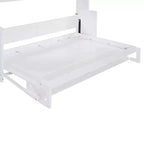 Lit escamotable mural Full/Queen avec vérin hydraulique, lit mural pliant en bois avec bureau pour chambre d'amis ou bureau