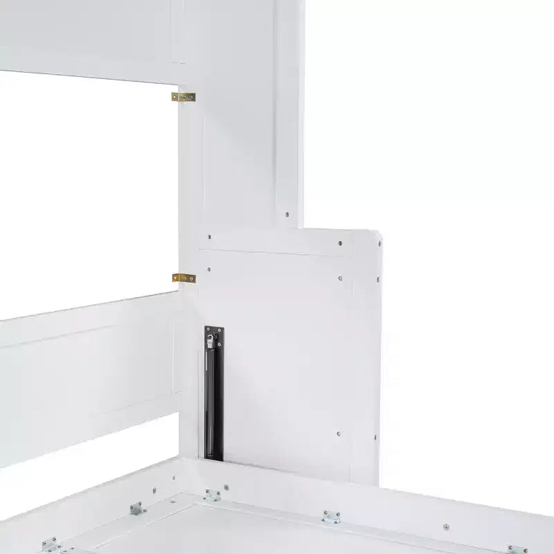 Lit escamotable mural Full/Queen avec vérin hydraulique, lit mural pliant en bois avec bureau pour chambre d'amis ou bureau