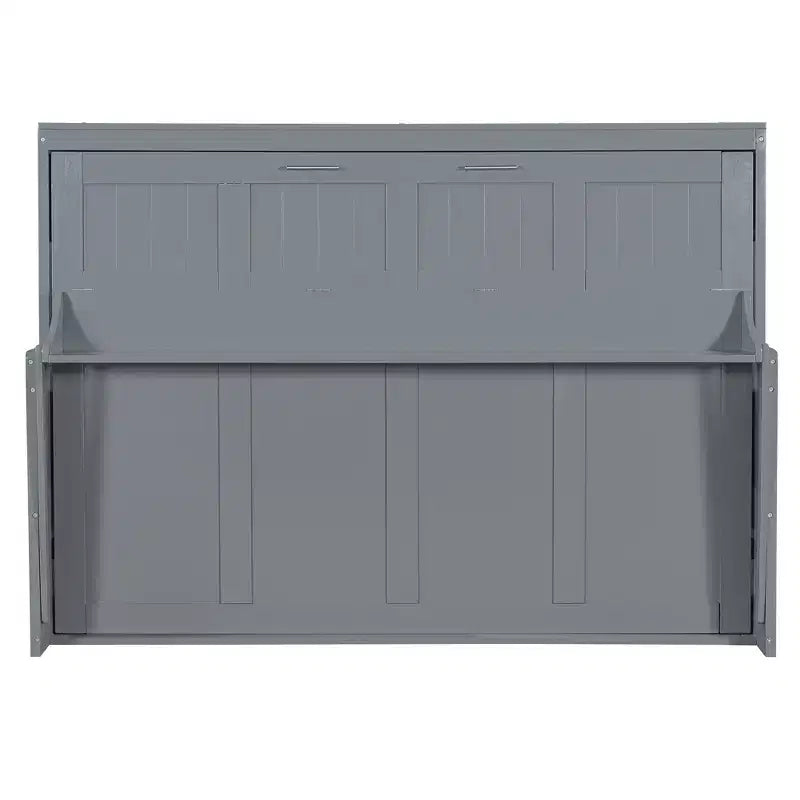 Lit escamotable mural Full/Queen avec vérin hydraulique, lit mural pliant en bois avec bureau pour chambre d'amis ou bureau