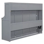 Lit escamotable mural Full/Queen avec vérin hydraulique, lit mural pliant en bois avec bureau pour chambre d'amis ou bureau