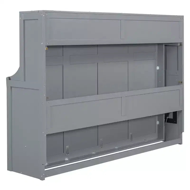 Lit escamotable mural Full/Queen avec vérin hydraulique, lit mural pliant en bois avec bureau pour chambre d'amis ou bureau