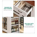 Îlot de cuisine avec abattant, 2 tabourets de bar, 119 cm, îlot portable avec prises de courant, rangement et sièges pour chariot de cuisine, marron