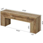 Banc d'entrée en bois Lantine de 7 po, banc d'entrée de ferme, banc de bout de lit intérieur pour salon, chambre à coucher, couloir, assemblage facile, brun chêne