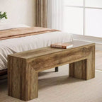 Banc d'entrée en bois Lantine de 7 po, banc d'entrée de ferme, banc de bout de lit intérieur pour salon, chambre à coucher, couloir, assemblage facile, brun chêne
