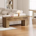 Banc d'entrée en bois Lantine de 7 po, banc d'entrée de ferme, banc de bout de lit intérieur pour salon, chambre à coucher, couloir, assemblage facile, brun chêne