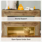 Banc d'entrée en bois Lantine de 7 po, banc d'entrée de ferme, banc de bout de lit intérieur pour salon, chambre à coucher, couloir, assemblage facile, brun chêne