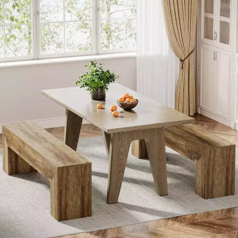 Banc d'entrée en bois Lantine de 7 po, banc d'entrée de ferme, banc de bout de lit intérieur pour salon, chambre à coucher, couloir, assemblage facile, brun chêne