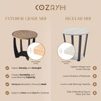 COZAYH Table d'appoint ronde rustique, étagère de rangement pour salon, lot de 2