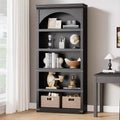 Arched Bookshelf 5-Shelf Farmhouse, 68.7 Tall Wooden Bookcase, Curved Storage Shelf for Living Room, Home Office, Bedroom & Study Decor