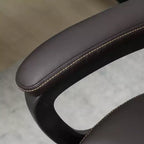 Chaise de bureau ergonomique à dossier haut, fauteuil de direction en cuir PU avec hauteur réglable et roulettes pivotantes