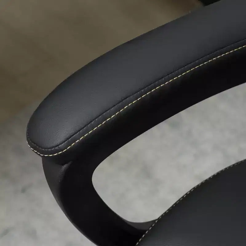 Chaise de bureau ergonomique à dossier haut, fauteuil de direction en cuir PU avec hauteur réglable et roulettes pivotantes