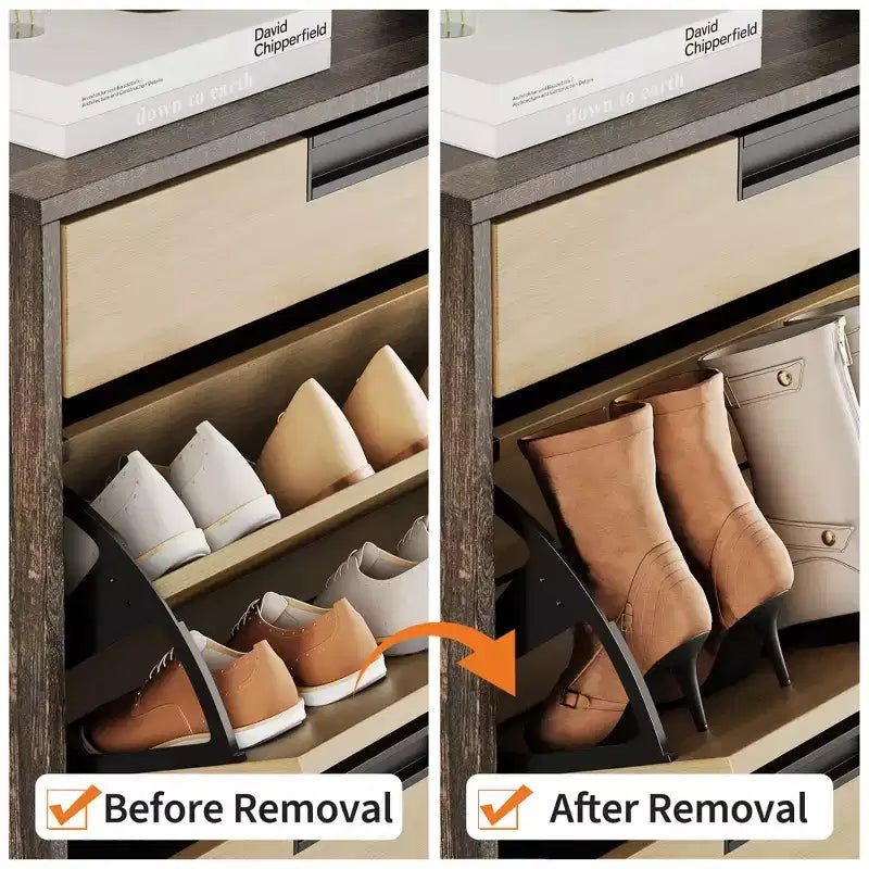 Meuble de rangement pour chaussures avec 3 tiroirs basculants, organiseur d'entrée dissimulé, étagère à chaussures étroite autoportante pour couloir et salon