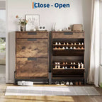 Meuble de rangement pour chaussures avec 3 tiroirs basculants, organiseur d'entrée dissimulé, étagère à chaussures étroite autoportante pour couloir et salon