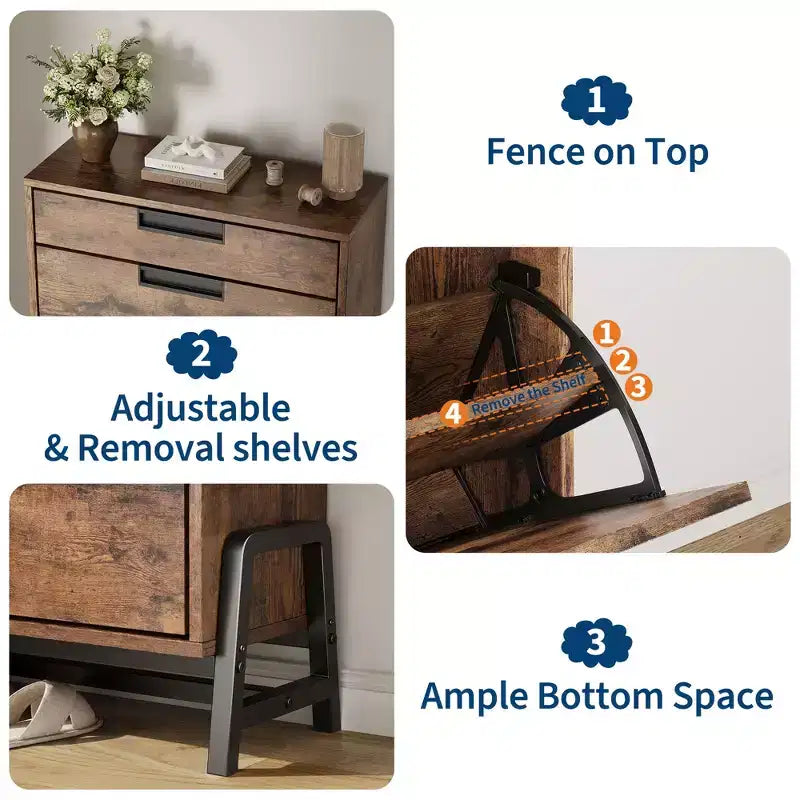 Meuble de rangement pour chaussures avec 3 tiroirs basculants, organiseur d'entrée dissimulé, étagère à chaussures étroite autoportante pour couloir et salon
