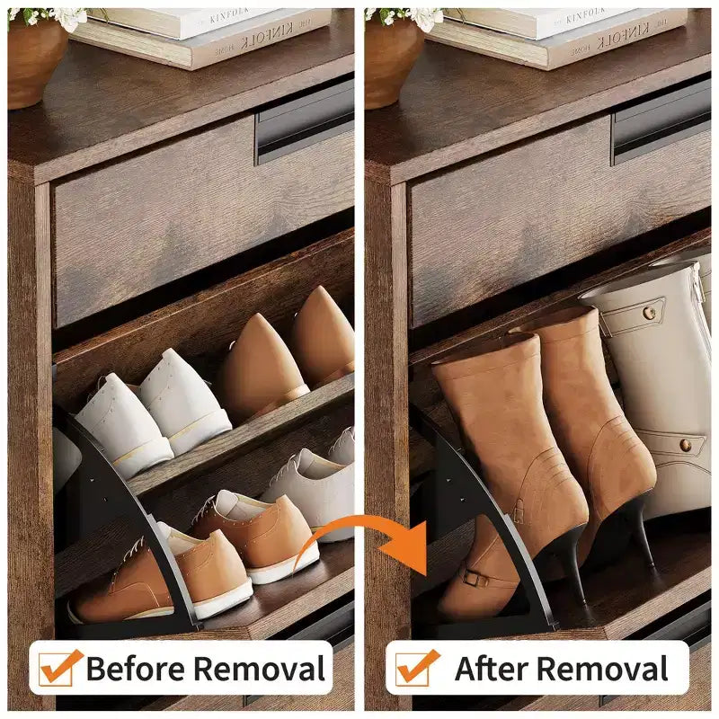 Meuble de rangement pour chaussures avec 3 tiroirs basculants, organiseur d'entrée dissimulé, étagère à chaussures étroite autoportante pour couloir et salon