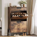 Shoe Storage Cabinet with 3 Flip-Drawers, Hidden Entryway Organizer, Freestanding Narrow Shoe Rack for Hallway & Living Room