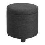 Pouf de rangement d'appoint rond HomeStock Comfort avec couvercle-plateau réversible