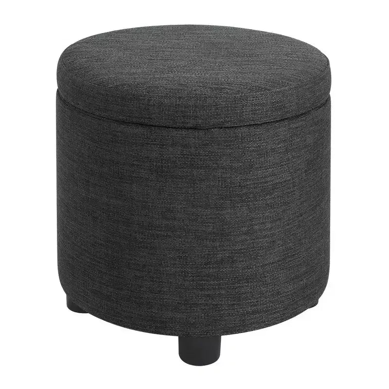 Pouf de rangement d'appoint rond HomeStock Comfort avec couvercle-plateau réversible