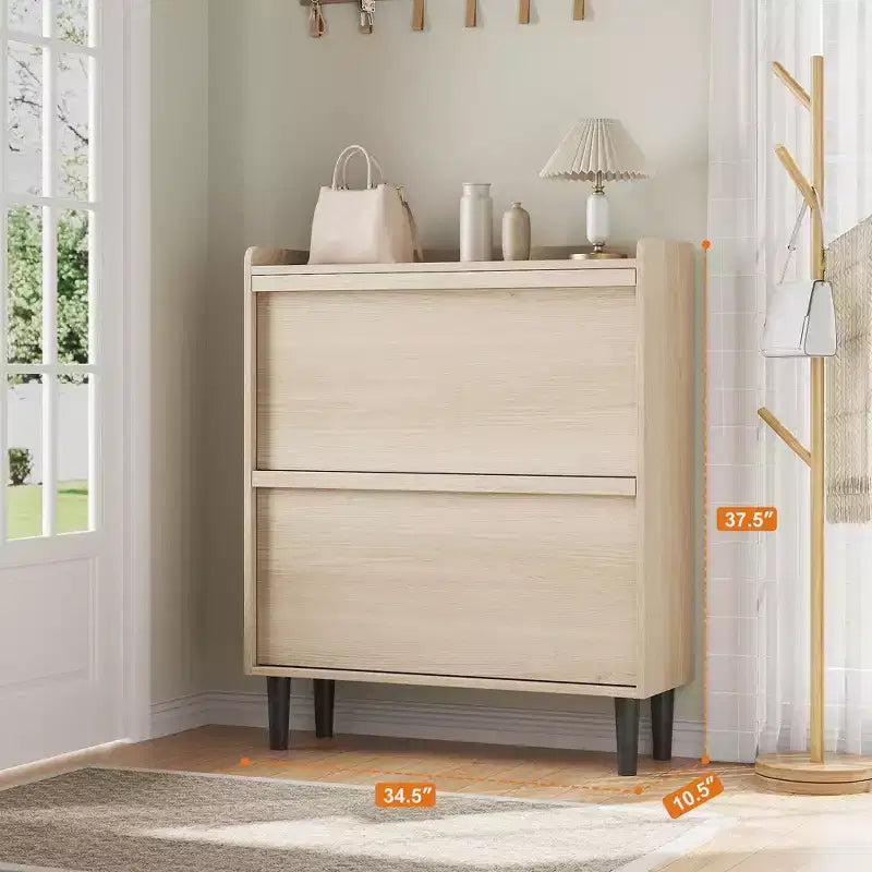 Meuble à chaussures Acekool en bois, tiroirs basculants, étagères réglables, rangement à chaussures dissimulé et peu encombrant pour entrée, couloir