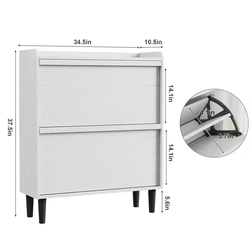 Meuble à chaussures Acekool en bois, tiroirs basculants, étagères réglables, rangement à chaussures dissimulé et peu encombrant pour entrée, couloir