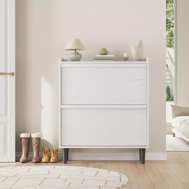 Meuble à chaussures Acekool en bois, tiroirs basculants, étagères réglables, rangement à chaussures dissimulé et peu encombrant pour entrée, couloir