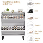 Meuble à chaussures Acekool en bois, tiroirs basculants, étagères réglables, rangement à chaussures dissimulé et peu encombrant pour entrée, couloir