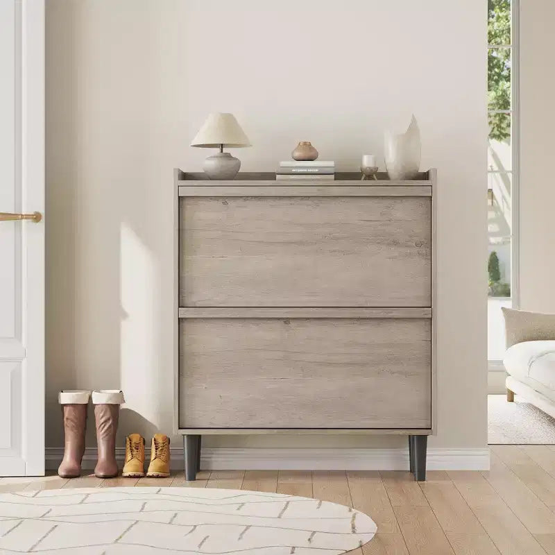 Meuble à chaussures Acekool en bois, tiroirs basculants, étagères réglables, rangement à chaussures dissimulé et peu encombrant pour entrée, couloir
