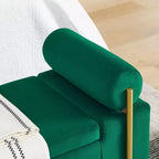 Banc de rangement rembourré Homy Casa avec accoudoirs cylindriques, banc ottoman de chambre ou d'entrée moderne avec rangement caché, vert émeraude