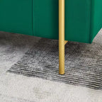 Banc de rangement rembourré Homy Casa avec accoudoirs cylindriques, banc ottoman de chambre ou d'entrée moderne avec rangement caché, vert émeraude