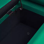 Banc de rangement rembourré Homy Casa avec accoudoirs cylindriques, banc ottoman de chambre ou d'entrée moderne avec rangement caché, vert émeraude