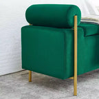 Banc de rangement rembourré Homy Casa avec accoudoirs cylindriques, banc ottoman de chambre ou d'entrée moderne avec rangement caché, vert émeraude