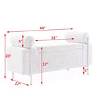 Banc de rangement rembourré Homy Casa avec accoudoirs cylindriques, banc ottoman de chambre ou d'entrée moderne avec rangement caché, vert émeraude