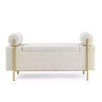 Banc de rangement rembourré Homy Casa avec accoudoirs cylindriques, banc ottoman de chambre ou d'entrée moderne avec rangement caché, vert émeraude