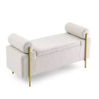 Banc de rangement rembourré Homy Casa avec accoudoirs cylindriques, banc ottoman de chambre ou d'entrée moderne avec rangement caché, vert émeraude